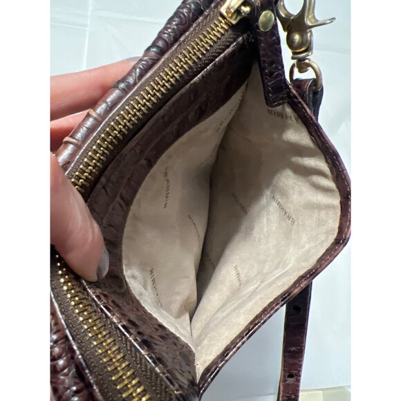 Brahmin Brown Croc-Embossed Leather Organizer Crossbody Bag - Picture 15 of 16